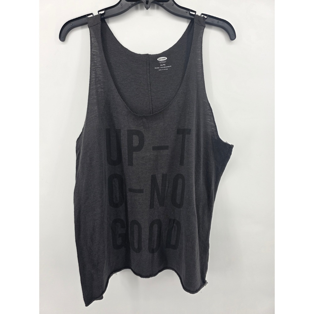Old Navy Up To No Good Graphic Tank Dark Grey XL